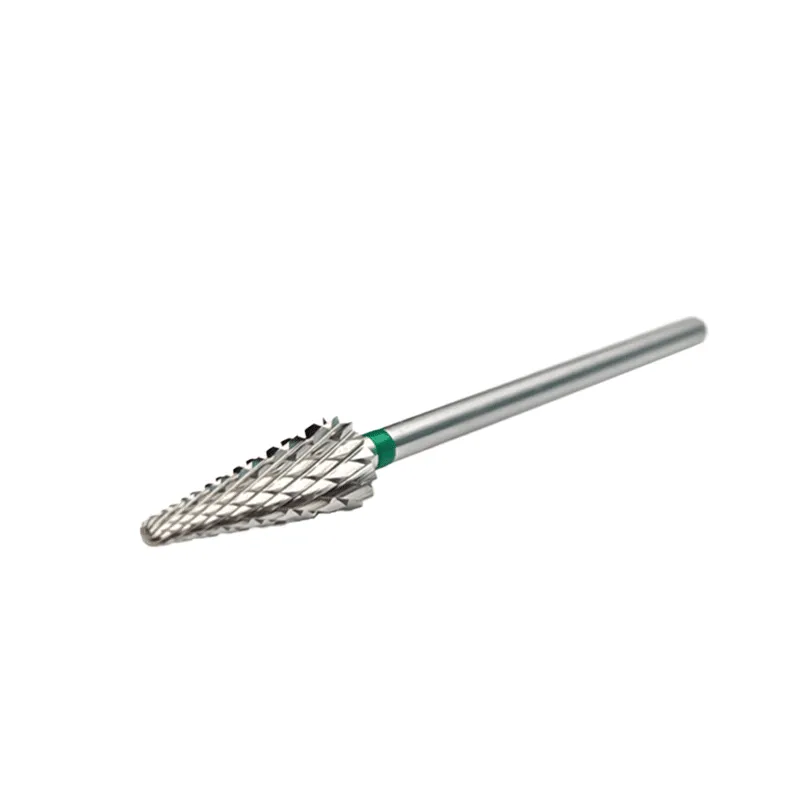 Left Handed - Carbide E file nail drill bit green for gel, acrylic removal - Green